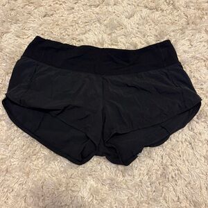 Lululemon Athletica Black Athletic Shorts with Curved Hem
